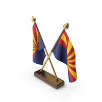 USA States Arizona Crossed Flags Stand PNG & PSD Images