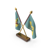 USA States Delaware 2 Crossed Flags Stand PNG & PSD Images