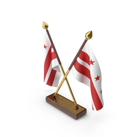 USA States District Of Columbia 2 Crossed Flags Stand PNG & PSD Images