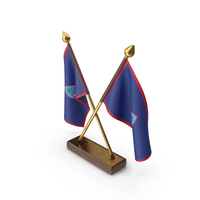 USA States Guam 2 Crossed Flags Stand PNG & PSD Images