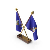 USA States Kansas 2 Crossed Flags Stand PNG & PSD Images