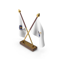 USA States Massachusetts 2 Crossed Flags Stand PNG & PSD Images