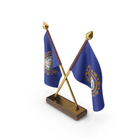 USA States New Hampshire 2 Crossed Flags Stand PNG & PSD Images