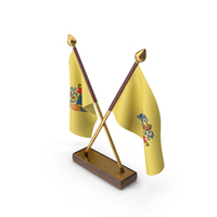 USA States New Jersey 2 Crossed Flags Stand PNG & PSD Images