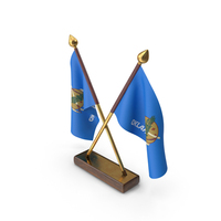 USA States Oklahoma 2 Crossed Flags Stand PNG & PSD Images