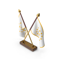 USA States Rhode Island 2 Crossed Flags Stand PNG & PSD Images