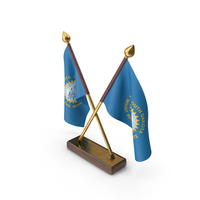 USA States South Dakota 2 Crossed Flags Stand PNG & PSD Images