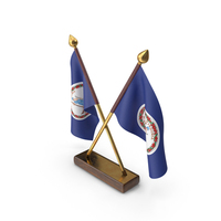 USA States Virginia 2 Crossed Flags Stand PNG & PSD Images