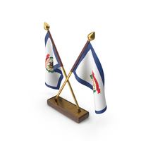 USA States West Virginia 2 Crossed Flags Stand PNG & PSD Images