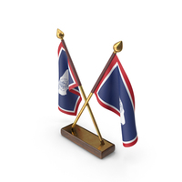 USA States Wyoming 2 Crossed Flags Stand PNG & PSD Images