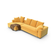 Outdoor Hybrid Corner Sofa (Yellow) PNG & PSD Images