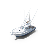Fishing Boat with Fishing Fighting Chair and Rods PNG & PSD Images