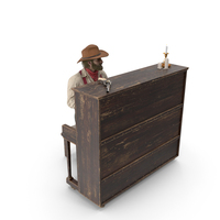 Old Western Piano With Musician PNG & PSD Images