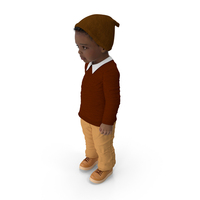 Black Toddler Boy Light Skin Autumn Style Standing PNG & PSD Images
