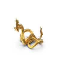 Thai Naga Dragon Gold Curled PNG & PSD Images