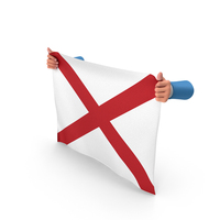 USA States Alabama Two Hand Holding Corners Flag PNG & PSD Images