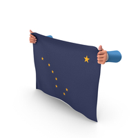 USA States Alaska Two Hand Holding Corners Flag PNG & PSD Images