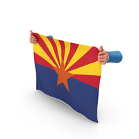 USA States Arizona Two Hand Holding Corners Flag PNG & PSD Images