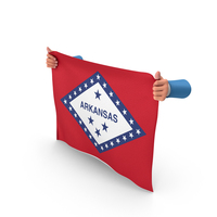 USA States Arkansas Two Hand Holding Corners Flag PNG & PSD Images