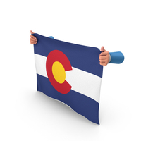 USA States Colorado Two Hand Holding Corners Flag PNG & PSD Images