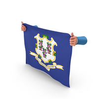 USA States Connecticut Two Hand Holding Corners Flag PNG & PSD Images