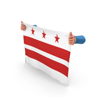 USA States District Of Columbia Two Hand Holding Corners Flag PNG & PSD Images