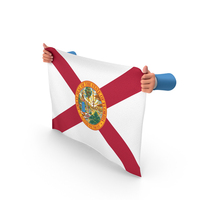 USA States Florida Two Hand Holding Corners Flag PNG & PSD Images
