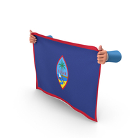 USA States Guam Two Hand Holding Corners Flag PNG & PSD Images