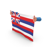 USA States Hawaii Two Hand Holding Corners Flag PNG & PSD Images