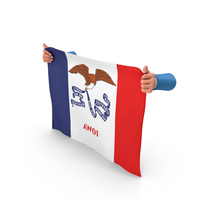 USA States Iowa Two Hand Holding Corners Flag PNG & PSD Images