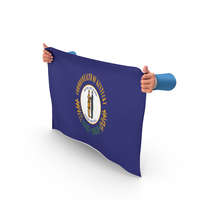 USA States Kentucky Two Hand Holding Corners Flag PNG & PSD Images