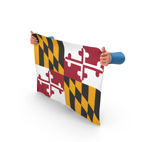 USA States Maryland Two Hand Holding Corners Flag PNG & PSD Images