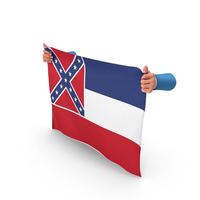 USA States Mississippi Two Hand Holding Corners Flag PNG & PSD Images
