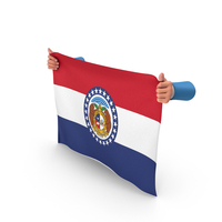 USA States Missouri Two Hand Holding Corners Flag PNG & PSD Images