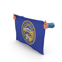 USA States Nebraska Two Hand Holding Corners Flag PNG & PSD Images