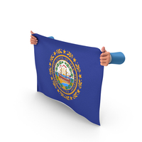 USA States New Hampshire Two Hand Holding Corners Flag PNG & PSD Images