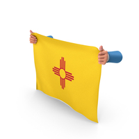 USA States New Mexico Two Hand Holding Corners Flag PNG & PSD Images