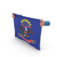 USA States North Dakota Two Hand Holding Corners Flag PNG & PSD Images