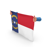USA States North Carolina Two Hand Holding Corners Flag PNG & PSD Images
