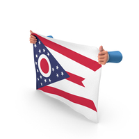USA States Ohio Two Hand Holding Corners Flag PNG & PSD Images
