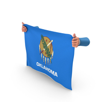 USA States Oklahoma Two Hand Holding Corners Flag PNG & PSD Images