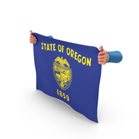 USA States Oregon Two Hand Holding Corners Flag PNG & PSD Images