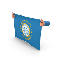 USA States South Dakota Two Hand Holding Corners Flag PNG & PSD Images