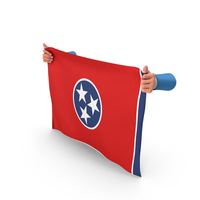 USA States Tennessee Two Hand Holding Corners Flag PNG & PSD Images