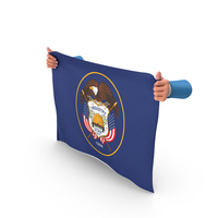 USA States Utah Two Hand Holding Corners Flag PNG & PSD Images