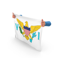 USA States Virgin Islands Two Hand Holding Corners Flag PNG & PSD Images