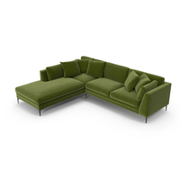 Modern Corner Sofa (Green) PNG & PSD Images