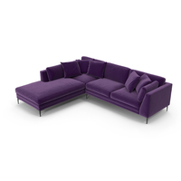 Modern Corner Sofa (Purple) PNG & PSD Images