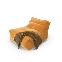 Soft Pouf Armchair (Orange) PNG & PSD Images