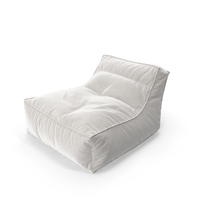 Soft Pouf Armchair (White) PNG & PSD Images